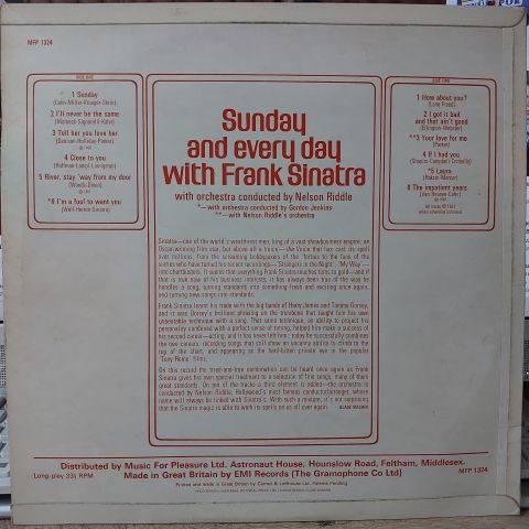 Frank Sinatra – Sunday And Everyday With Frank Sinatra LP PLAK