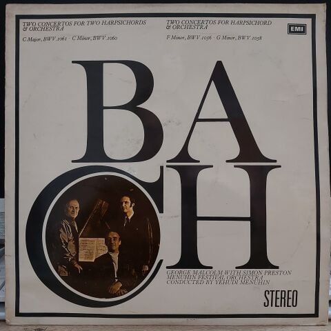 BACH GEORGE MALCOLM WITH SIMON PRESTIN LP PLAK