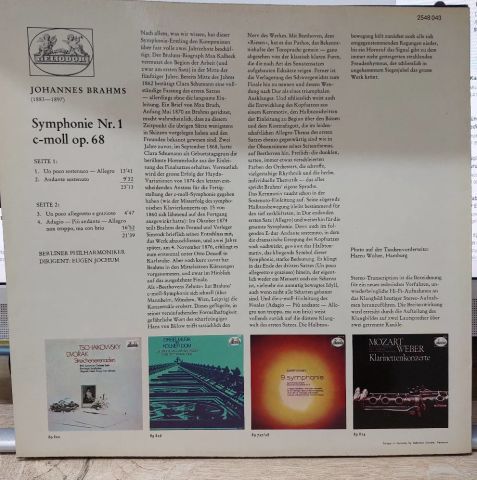 Brahms, Berliner Philharmoniker · Eugen Jochum – Symphonie Nr.1 LP PLAK