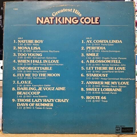 Nat King Cole – Greatest Hits 45LİK PLAK