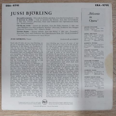 Jussi Björling – Belcanto in opera 45LİK PLAK