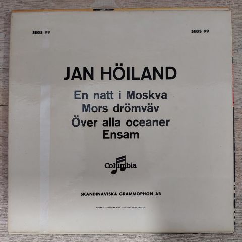 Jan Höiland* – En Natt I Moskva 45LİK PLAK
