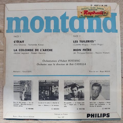 Yves Montand – Les Tuileries 45LİK PLAK (NAZIM HİKMET İÇERİK)