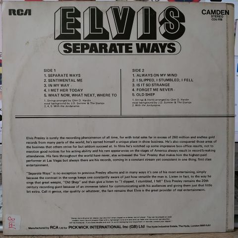 Elvis – Separate Ways LP PLAK