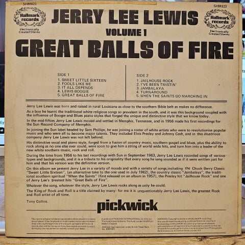 Jerry Lee Lewis – Great Balls Of Fire (Volume 1) LP PLAK