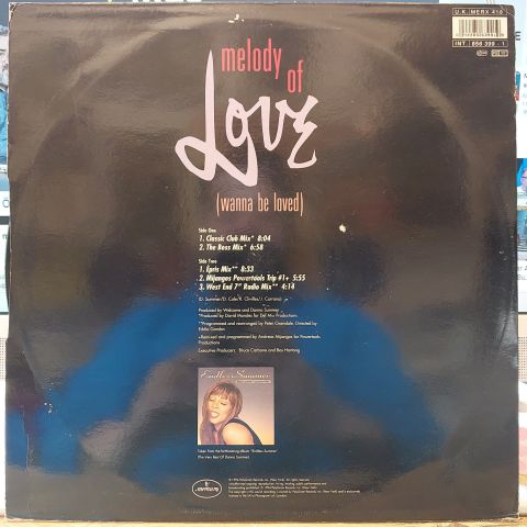 Donna Summer – Melody Of Love (Wanna Be Loved) LP PLAK