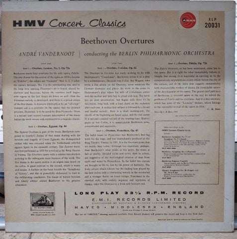 Beethoven*, Berlin Philharmonic Orchestra*, André Vandernoot – Overtures LP PLAK