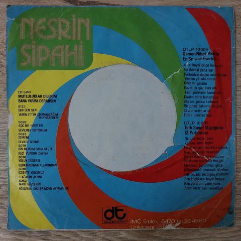 Nesrin Sipahi – Yemin Ettim Bir Kere Dönmem / Hayat Budur Giden Gelmez 45LİK PLAK...