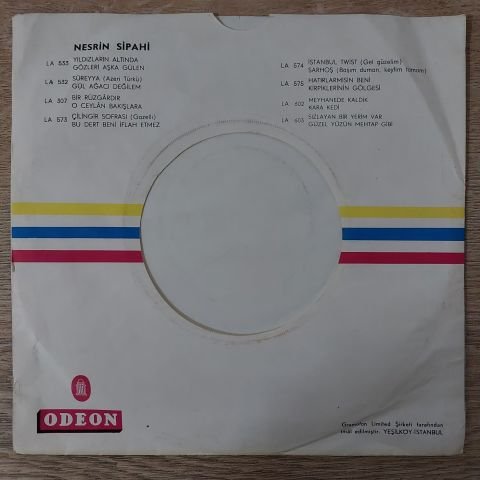 Nesrin Sipahi – Tez Geçsede / Ay Beyaz Deniz Mavi 45LİK PLAK