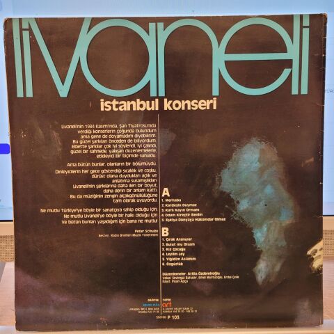 Zülfü Livaneli – İstanbul Konseri LP PLAK
