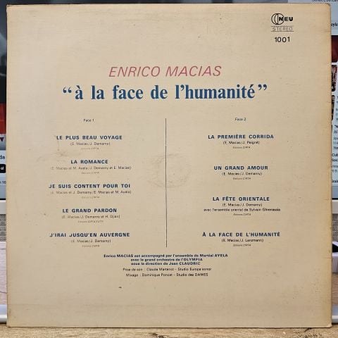 Enrico Macias – A La Face De L'Humanite LP PLAK