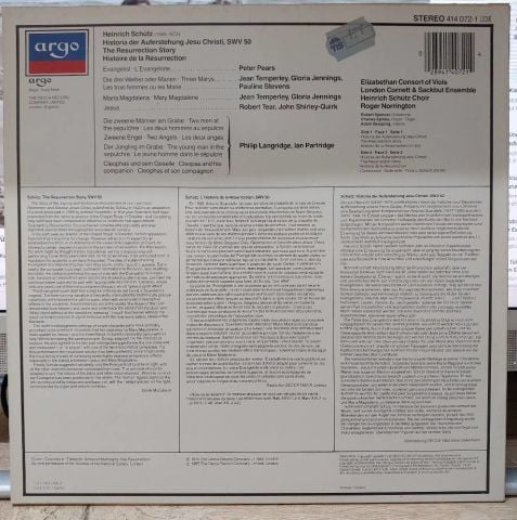 Schütz - Peter Pears, Robert Tear, John Shirley-Quirk, Heinrich Schütz LP PLAK