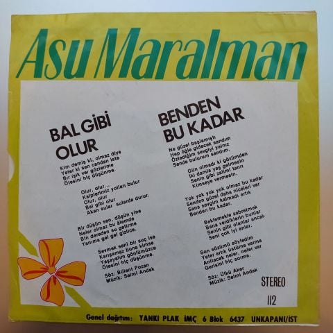 Asu Maralman – Bal Gibi Olur / Benden Bu Kadar 45LİK PLAK