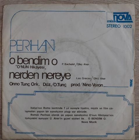Perihan – O Bendim O / Nerden Nereye 45LİK PLAK