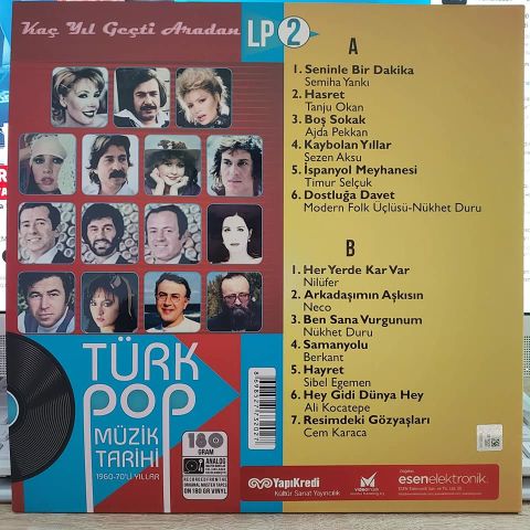 ÇEŞİTLİ SANATÇILAR - KAÇ YIL GEÇTİ ARADAN TÜRK POP MÜZİK TARİHİ 2 LP PLAK