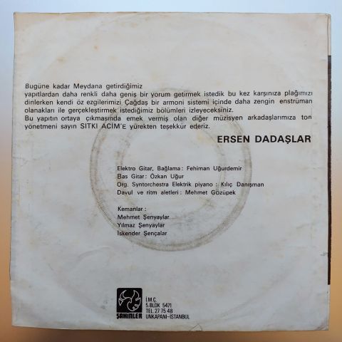 Ersen ve Dadaşlar – Dostlar Merhaba 45LİK PLAK