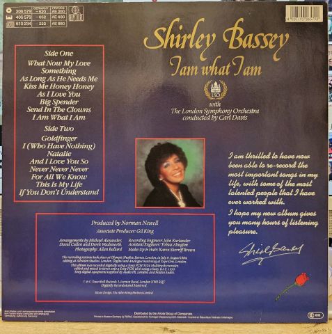 Shirley Bassey With The London Symphony Orchestra Conducted By Carl Davis (5) – I Am What I Am LP PLAK