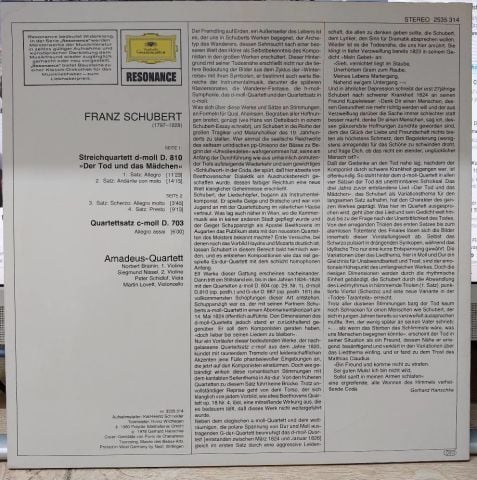 Franz Schubert, Amadeus Quartet LP PLAK