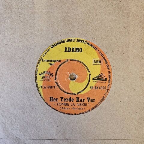 Adamo – Her Yerde Kar Var (Tombe La Neige) / Ballade A La Pluie 45LİK PLAK...
