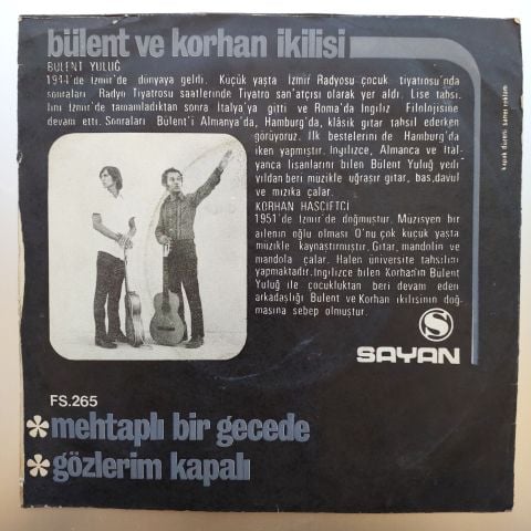 Bülent ve Korhan İkilisi – Mehtaplı Bir Gecede / Gözlerim Kapalı 45LİK PLAK
