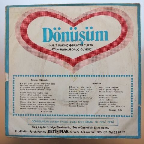 Dönüşüm – Sevsem Öldürürler / Kıbrıs'ım 45LİK PLAK