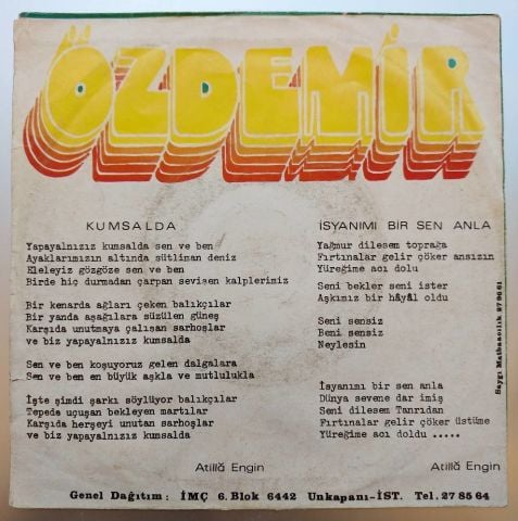 Özdemir Erdoğan – Kumsalda / İsyanımı Bir Sen Anla 45LİK PLAK