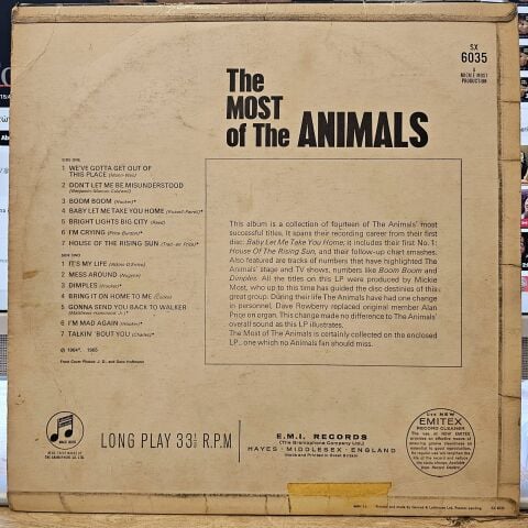 The Animals – The Most Of The Animals LP PLAK