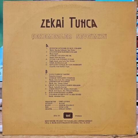 Zekai Tunca – Çekemezler Sevgimizi LP PLAK