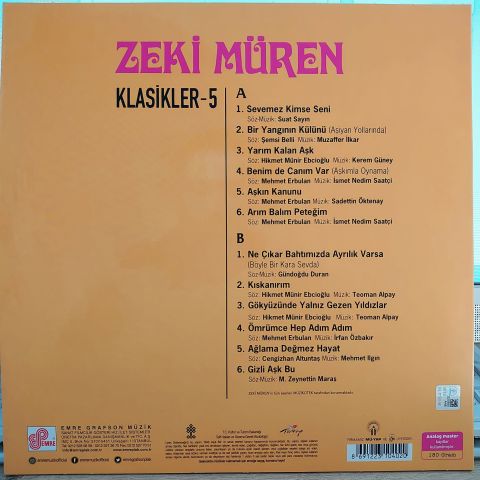 ZEKİ MÜREN - KLASİKLER 5 LP PLAK