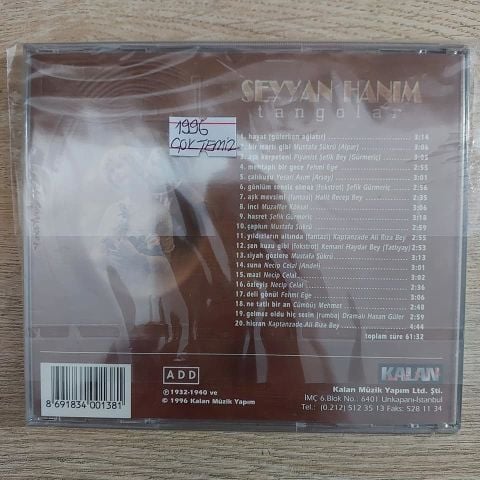 SEYYAN HANIM - TANGOLAR CD
