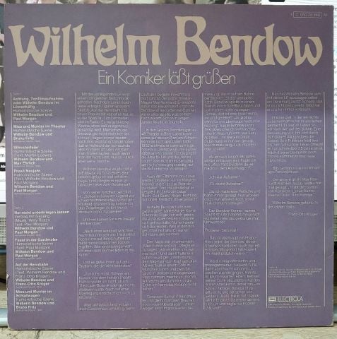 Wilhelm Bendow – Ein Komiker Läßt Grüßen LP PLAK