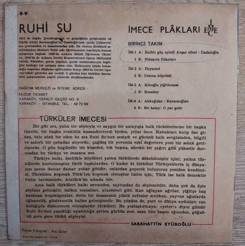Ruhi Su – Kalktı Göç Eyledi Avşar Elleri / Niksarın Fidanları 45LİK PLAK