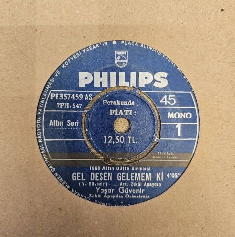 Yaşar Güvenir – Gel Desen Gelemem Ki 45LİK PLAK