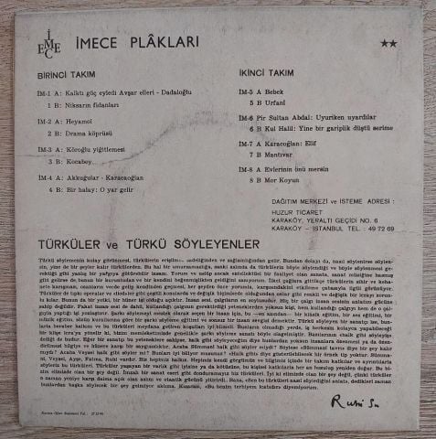 Ruhi Su – Uyuriken Uyardılar / Yine Bir Gariplik Düştü Serime 45LİK PLAK