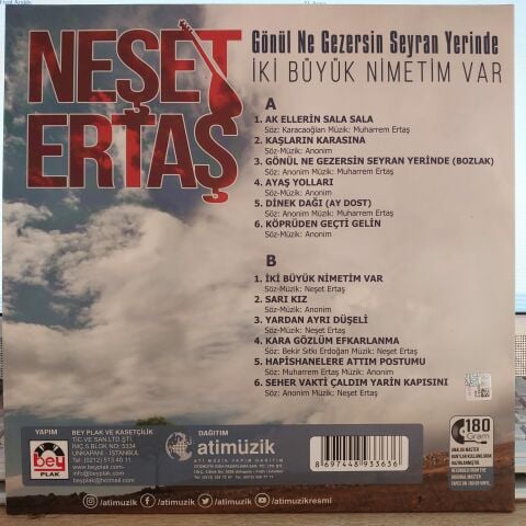 NEŞET ERTAŞ - GÖNÜL NE GEZERSİN SEYRAN YERİNDE İKİ BÜYÜK NİMETİM VAR LP PLAK
