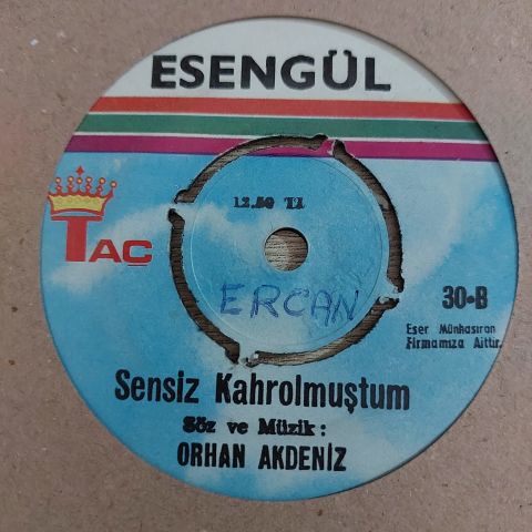 ESENGÜL - SEVDİĞİMİN KURBANIYIM 45LİK PLAK