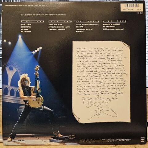 Ozzy Osbourne – Randy Rhoads Tribute LP PLAK