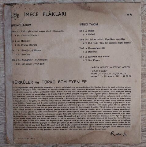 Ruhi Su – Uyuriken Uyardılar / Yine Bir Gariplik Düştü Serime 45LİK PLAK