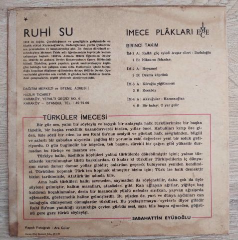 Ruhi Su – Kalktı Göç Eyledi Avşar Elleri / Niksarın Fidanları 45LİK PLAK