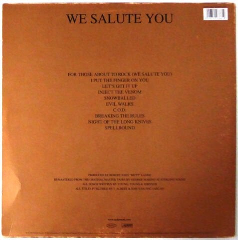 AC/DC – For Those About To Rock (We Salute You) LP PLAK