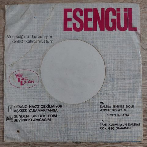 ESENGÜL - SEVDİĞİMİN KURBANIYIM 45LİK PLAK