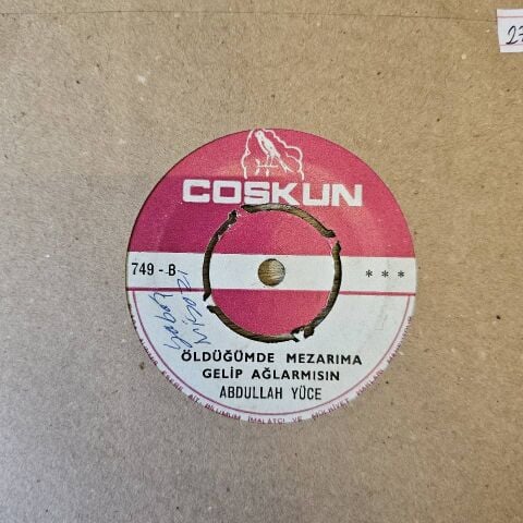 ABDULLAH YÜCE - GÖZLERİNDE SEVDA VARMIŞ 45LİK PLAK