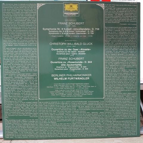 Wilhelm Furtwängler – Schubert / Gluck – Berliner Philharmoniker LP PLAK