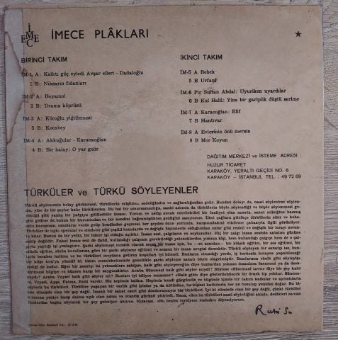 Ruhi Su – Elif (Karacaoğlan), Mantıvar 45LİK PLAK