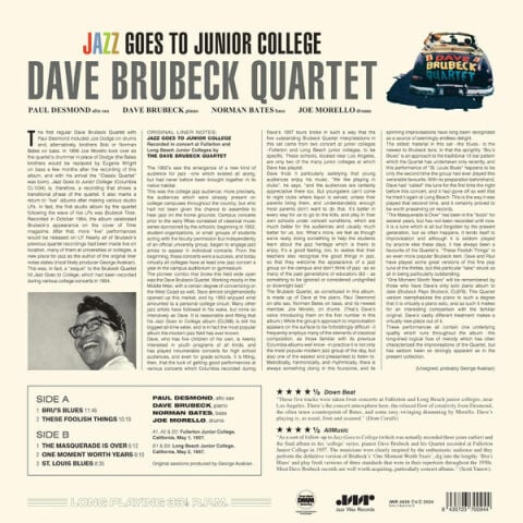 Dave Brubeck Quartet – Jazz Goes To Junior College LP PLAK