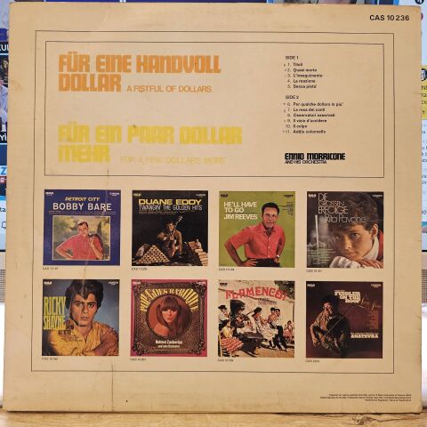 Ennio Morricone And His Orchestra – Für Ein Paar Dollar Mehr = For A Few Dollars More / Für Eine Handvoll Dollar = A Fistful Of Dollars LP PLAK