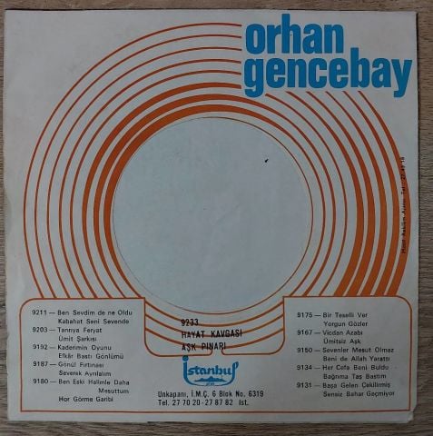 Orhan Gencebay – Aşk Pınarı 45LİK PLAK