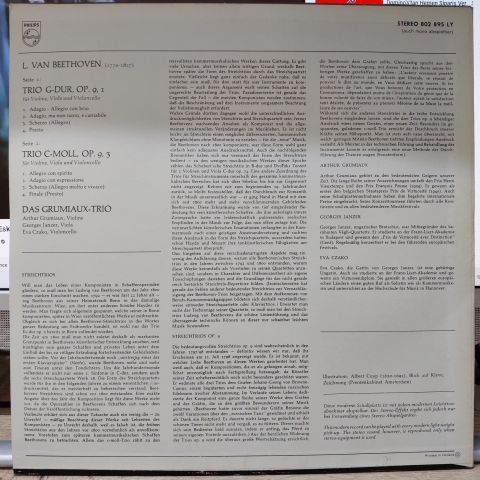 Ludwig van Beethoven, Grumiaux Trio, Arthur Grumiaux LP PLAK