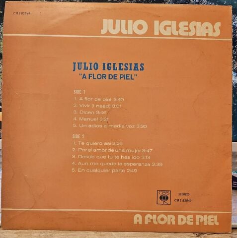 Julio Iglesias – A Flor De Piel LP PLAK