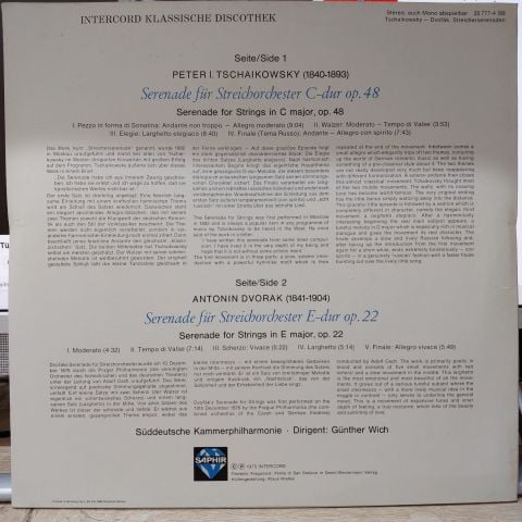 Peter I. Tschaikowsky · Antonin Dvořák LP PLAK